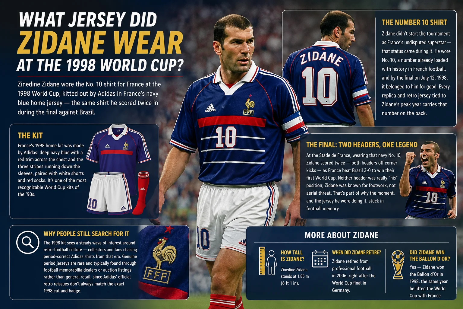1998 World Cup Zidane Jersey